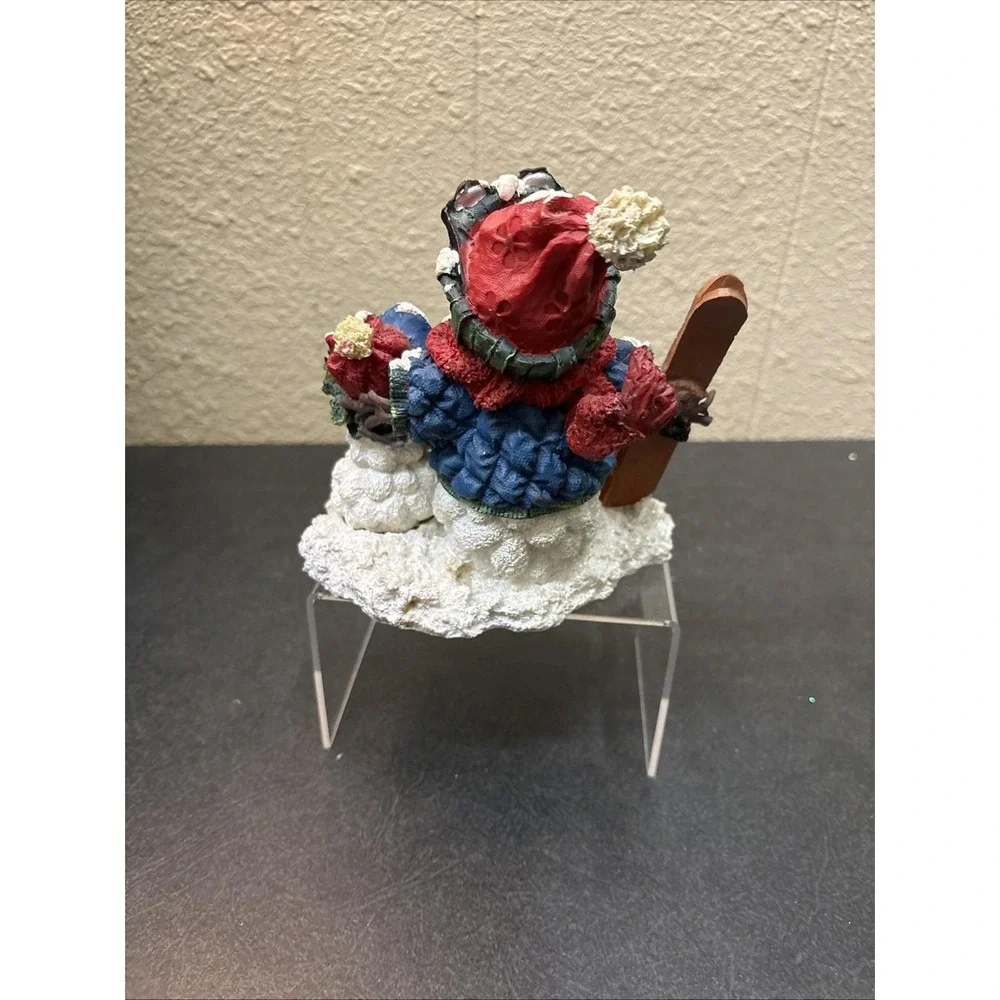 Vtg Sterling Inc Resin Snowman Collectible Figurine 2 Skiing, Father and Son